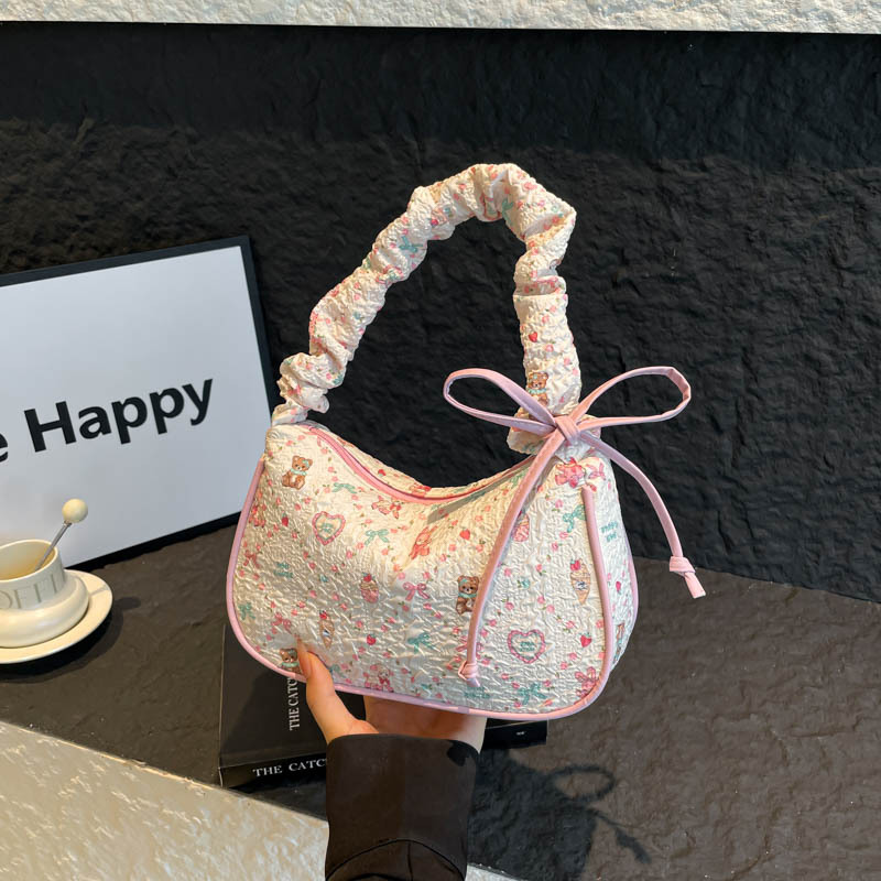 Bolsos lindos bajo las axilas bolsas de palo 2025 nuevos dulces muñecas de dibujos animados bolsas de hombro multifuncional bolsas de estudiantes casuales
