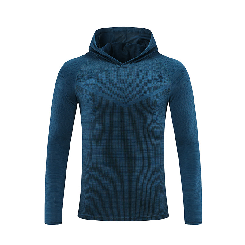 Camiseta de manga larga de primavera y otoño de Los Hombres de Seda de Hielo delgada con capucha transpirable deportes Top suelta casual marca de moda Camiseta de los hombres