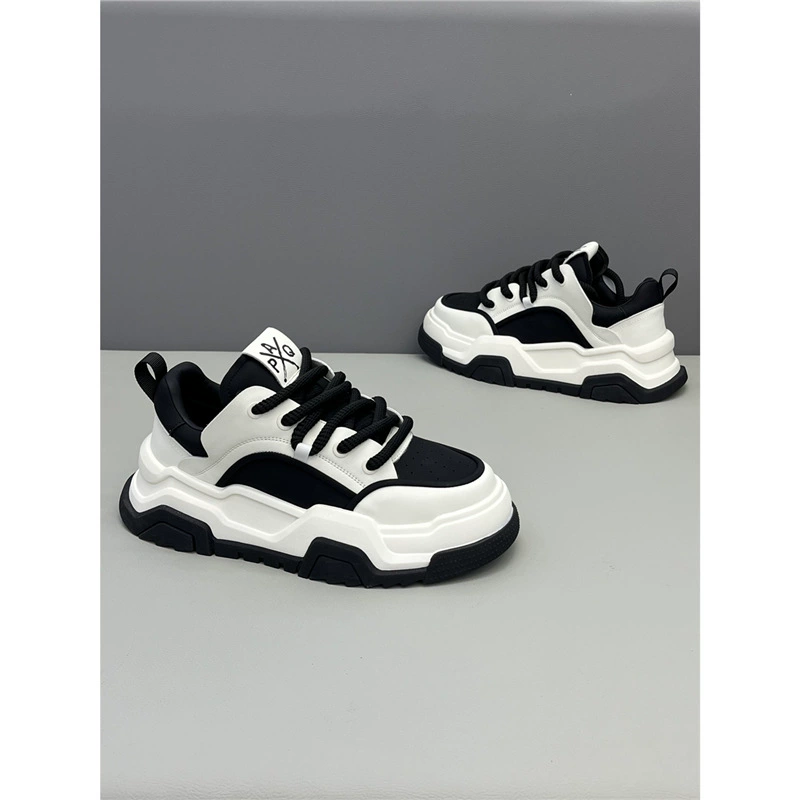 Мужские низкие кроссовки 2024, новая осенняя мода, универсальная мужская обувь, удобные спортивные повседневные туфли на толстой подошве qs