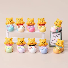 实色卡通小熊汽车地摊小商品网红萌粒diy树脂饰品配件车载摆件ins