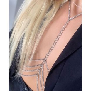European and American Body Chain Export Simple and Sexy Double Ring Chain Multi-Layer Side Chain Halter Body Chain