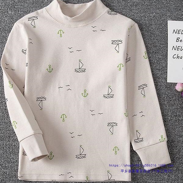 100% Pure Cotton Children's Underwear Single Top Boys Girls Cotton Shirt Autumn Cotton Thermal Sleepwear Base Layer