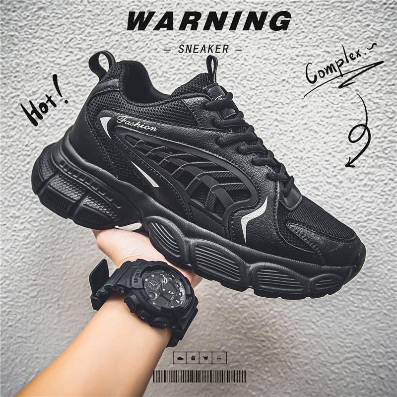 Tallas grandes zapatos de hombre otoño e invierno marca de moda de malla deportiva casual zapatos para correr adolescentes fondo grueso antideslizante resistente al desgaste zapatos de moda papá