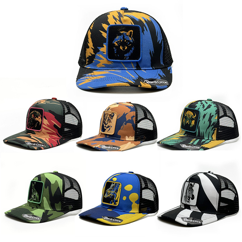 Graffiti Printed Baseball Cap Animal Fan Embroidered Flower Hat Mesh Cap Outdoor Casual Sunnet Hat Male_voghion.com