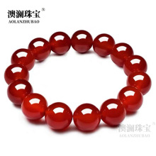 天然巴西7a级红玛瑙手串白男女手链本命年佛珠手串