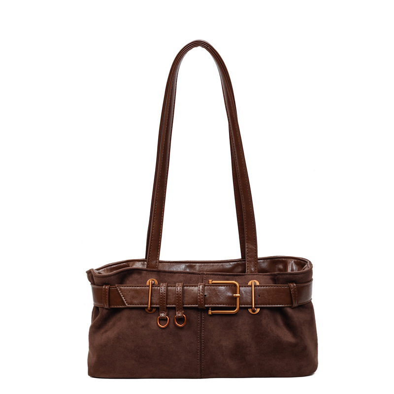 French Retro Large Capacity Shoulder Underarm Bag For Women 2025 New Autumn/Winter Versatile Commuter Baguette Bag - Thumbnail 5