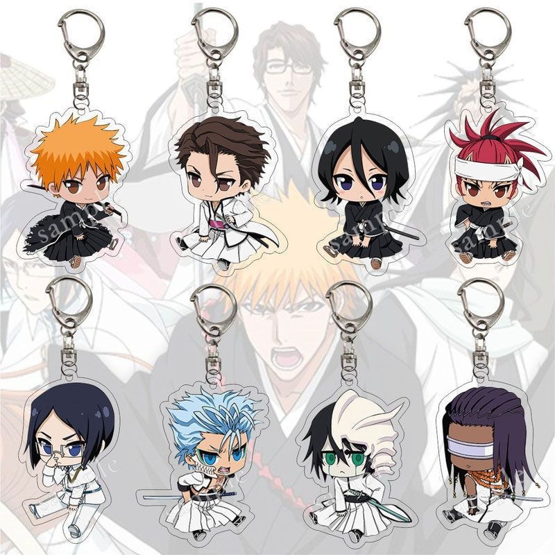 Bleach anime mahsulotlari akril kalit zanjirlari BH 2, kampus marjonlari, kichik tumorlar, ulgurji savdo, Rojdestvo qizil rangi.
