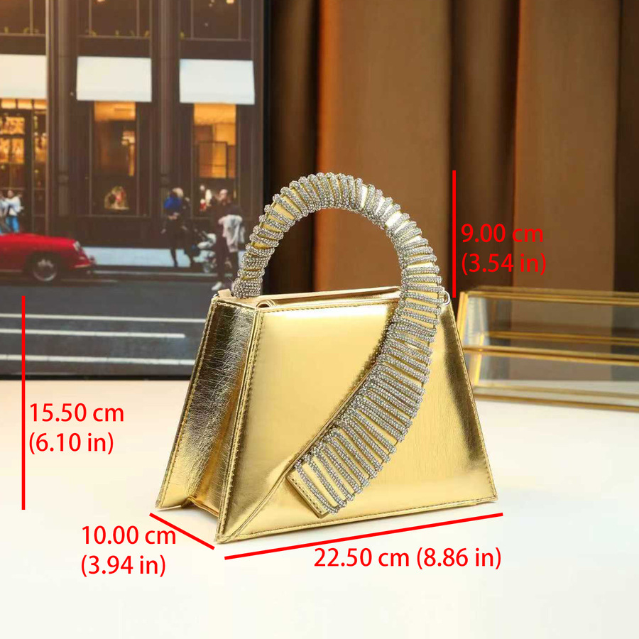 Elegante borsa a mano di lusso tempestata di diamanti, borsa quadrata da donna finemente realizzata per feste, con catena, da portare a tracolla o a spalla._voghion.com
