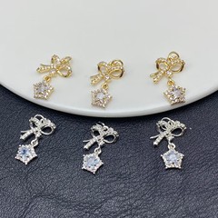 蝴蝶五角星提溜保色锆石散珠微钻穿珠手工水晶文玩手串手链DIY饰