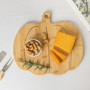 Cross-Border Bamboo Pumpkin Cutting Board Creative Fruit Board Bread Board Western Steak Cheese Board Wooden Chopping Board Bsci