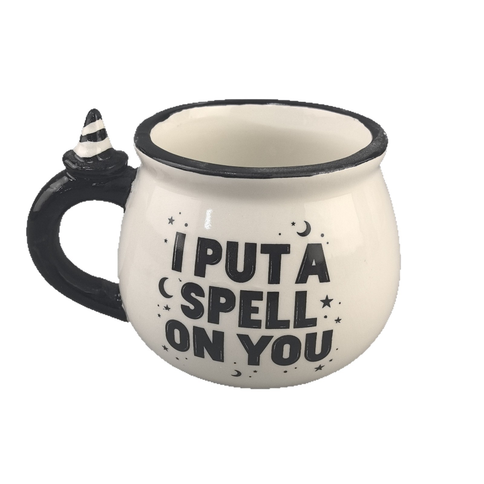 Taza de cerámica de Halloween Taza de caldera Sombrero de bruja Mango de fantasma lindo Festival de fantasmas Taza de bruja Ideas