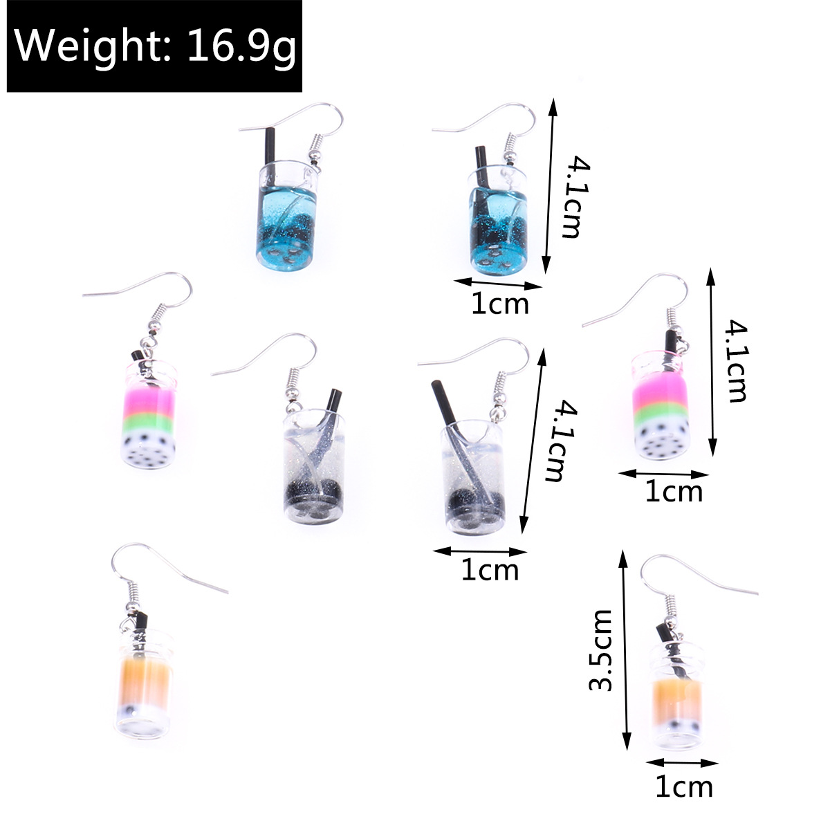15g Weight Alloy Ear Needle Material Drop Earrings Classification 5 Pairs Quantity Casual, Daily Occasion Alloy Material Cherry, Starfish Pattern Women's Gender Enamel Design Cute Style 5 Pairs Cute Cherry Starfish  Enamel Alloy Drop Earrings 15