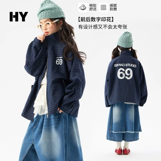 童装儿童外套秋款2026新款洋气男女童格子女孩中大童上衣韩版潮