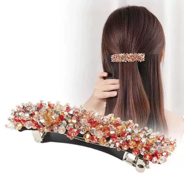 8.5cm spring clip + red crystal