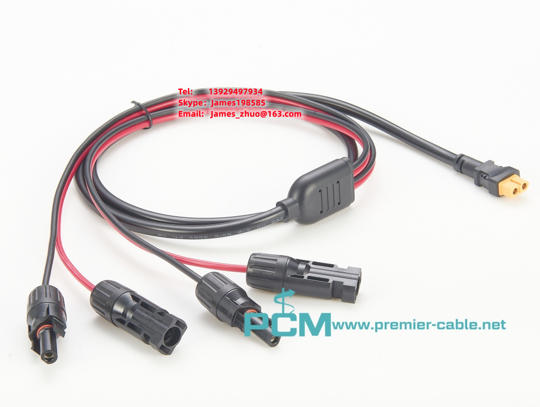 太阳能发电机充电电缆MC4至XT60 XT60 MC4太阳能电池板适配器电缆