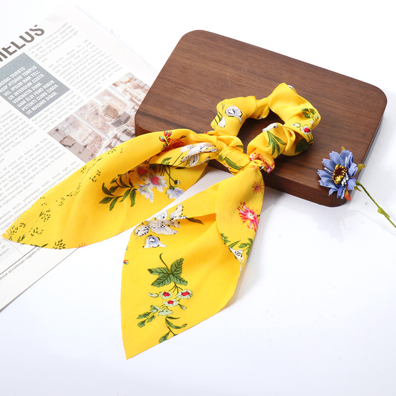 Korean Fashion Printing Ribbon Hair Scrunchies  Wholesale display picture 6