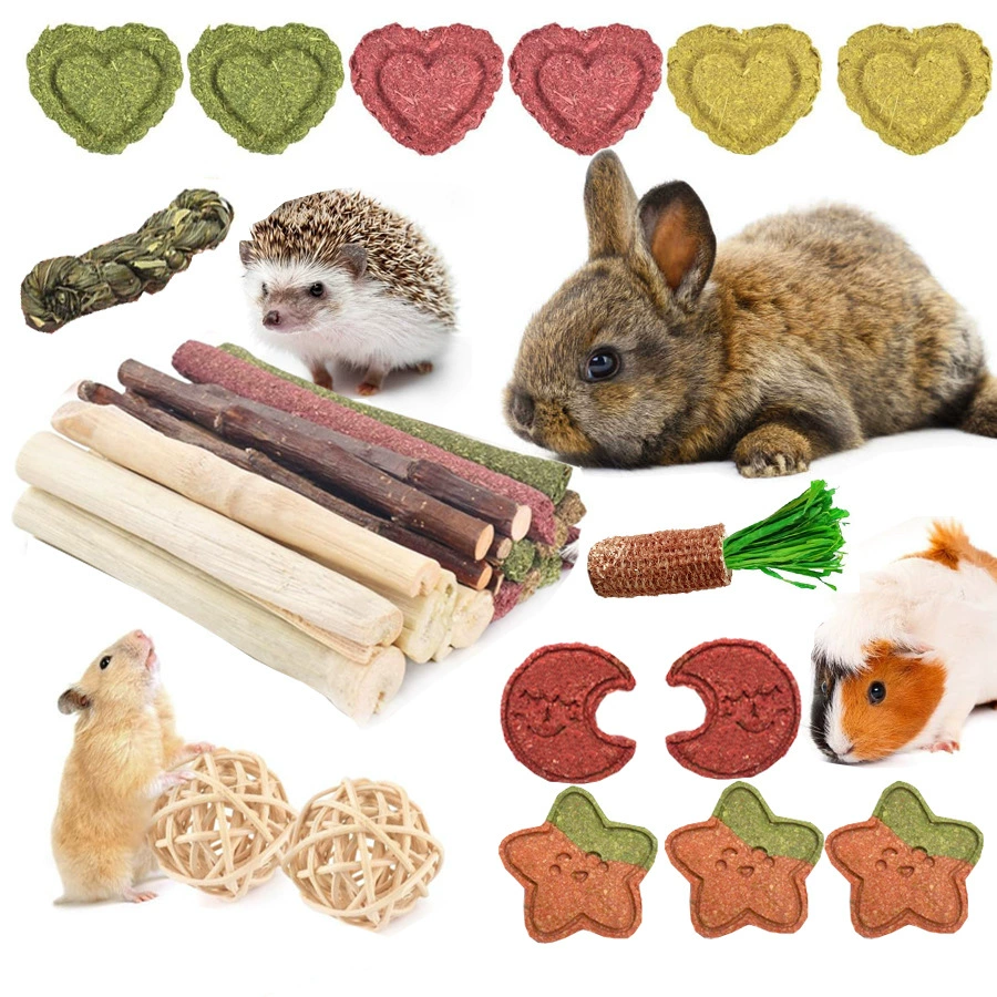 Оптовые игрушки для мелких питомцев от производителя, товары для зубов на Amazon, яблочный деревянный сладкий бамбуковый травяной торт