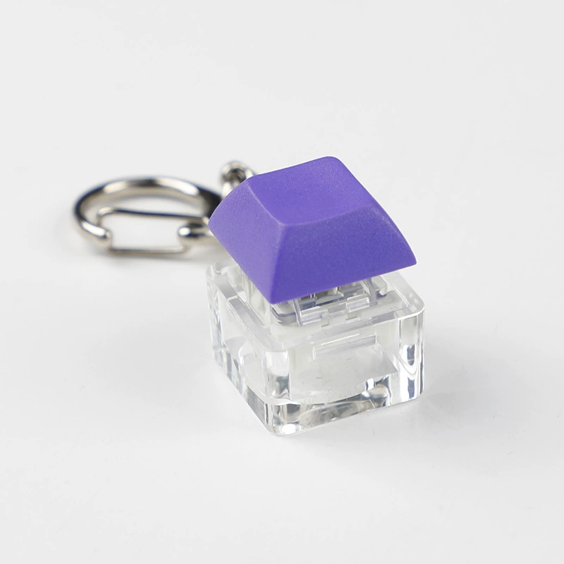 tester: Acrylic single‑shaft keycap tester keychain, multi‑color, decompression mechanical switch tester