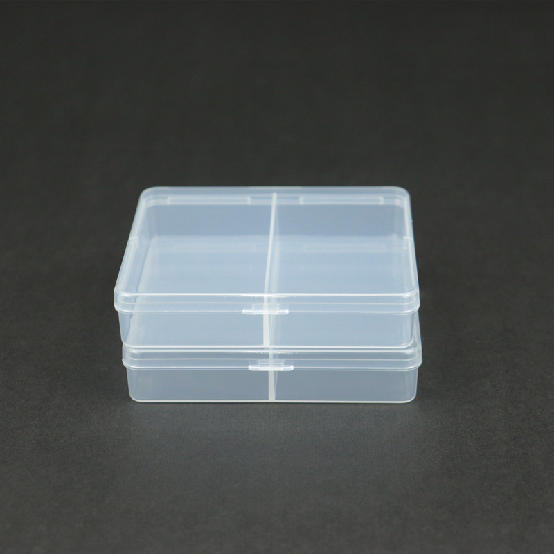 透明プラスチックPP二格子ボックス長方形蓋付きサンプル部品ジュエリーツール漁具部品包装収納ボックス|undefined