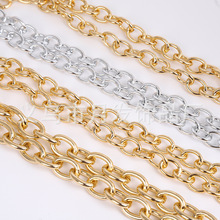 跨境货源铝链条女包磨链半成品链子包带肩带配件金色铝链