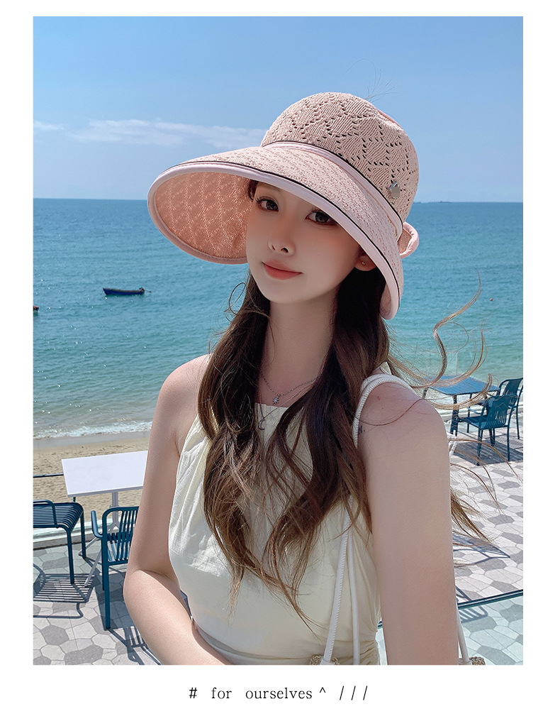 Knitted Open Top Visor Hat For Women Breathable Sun Protection_voghion.com