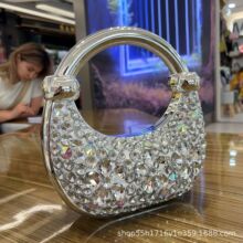 2025新款时尚女士手提包夏季百搭包包外贸亚克力带钻晚宴包手提包