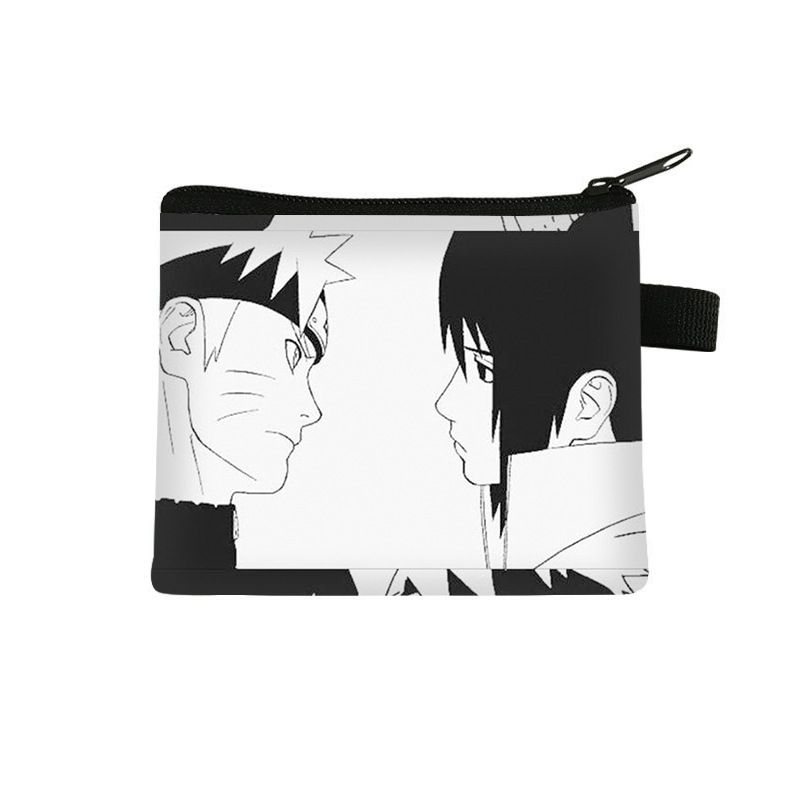 Nuevo Naruto niños monedero estudiante tendencia auricular moda bolsa de almacenamiento tendencia cremallera titular de la tarjeta al por mayor