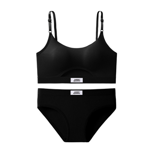 跨境专供美背裹胸运动文胸套装内衣无痕透气带胸垫新款女吊带背心