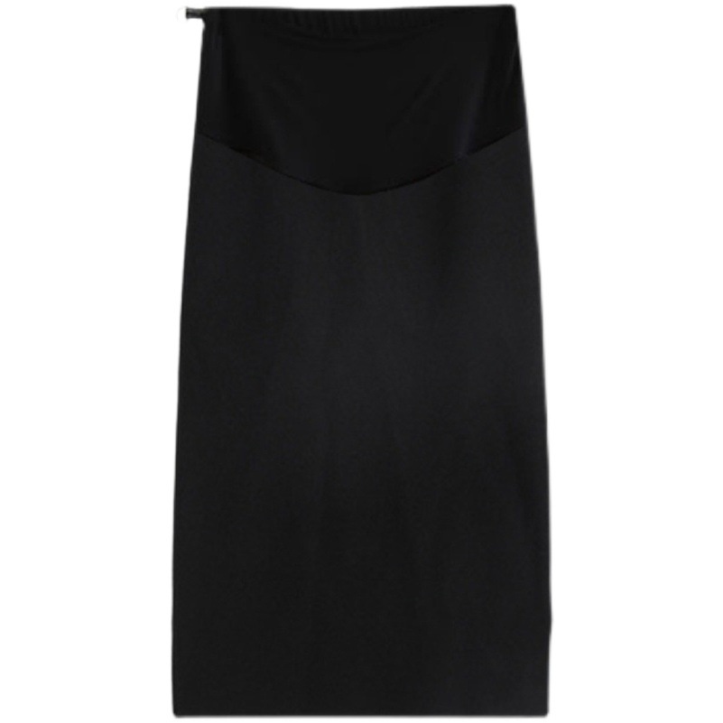 2024 Autumn and Winter Pregnant Women's Knitted Hip Skirt High Waist Abdomen-supporting Skirt Pregnant Women's Long Slim One-step Skirt