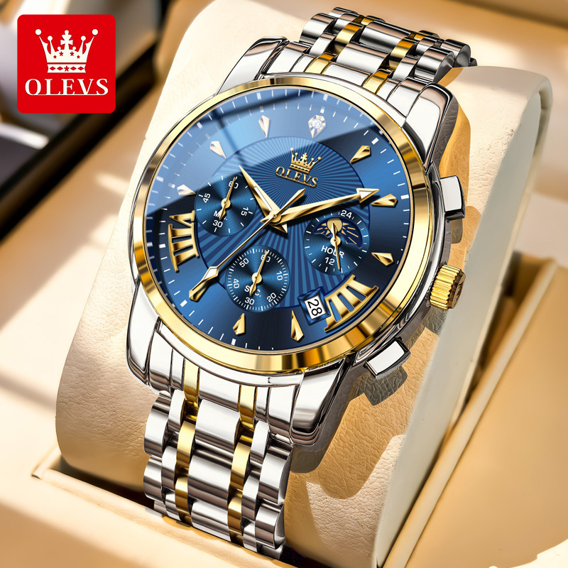 Star endorsement oulishi Brand Watch cross-border hot selling multi-functional quartz watch business waterproof men's watch men