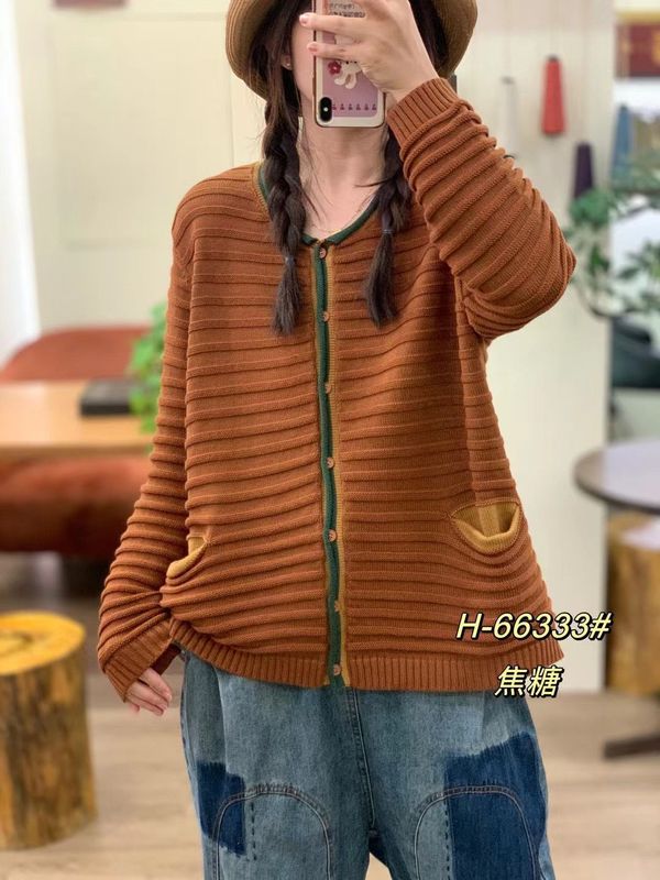新品文艺复古短款针织衫毛衫毛衣休闲上衣|undefined