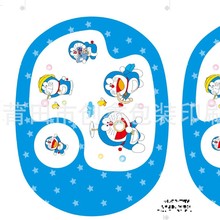 2025新款密胺花纸 卡通图案叮当猫大象儿童四格分餐盘 厂家设计