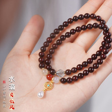 印度小叶紫檀手串0.6双圈DIY吊坠水滴 女款文玩饰品首饰厂家批发