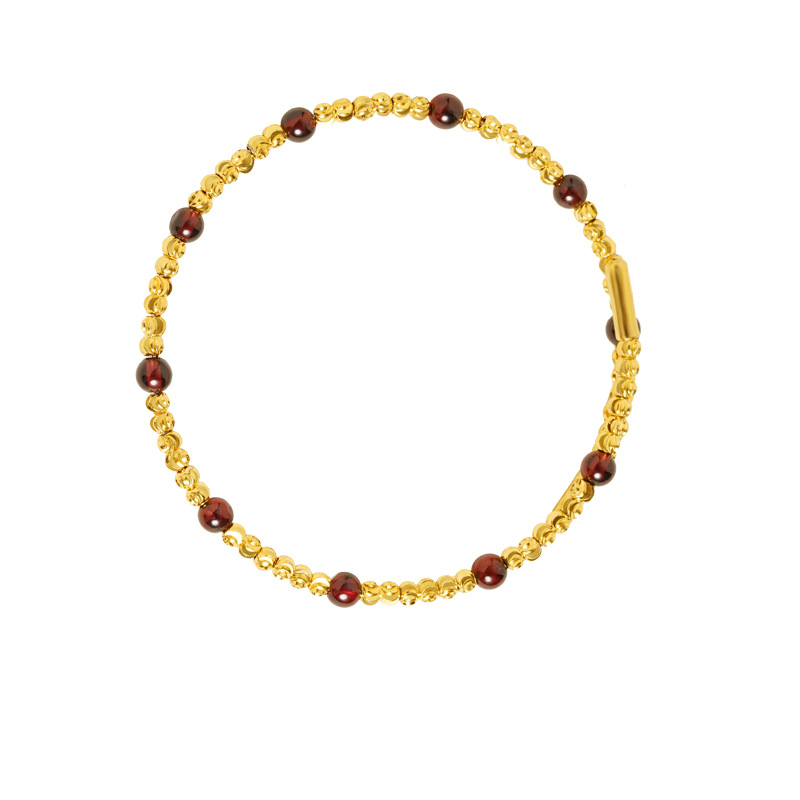 La pulsera con cuentas láser de color rojo vino dorado antiguo de Vietnam no se desvanecerá durante mucho tiempo