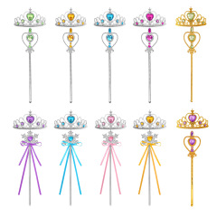 Ice and Snow Crown Snow Stick Set Christmas Magic Elsa Princess Children's Crown Magic Wand Factory Dropshipping One Piece