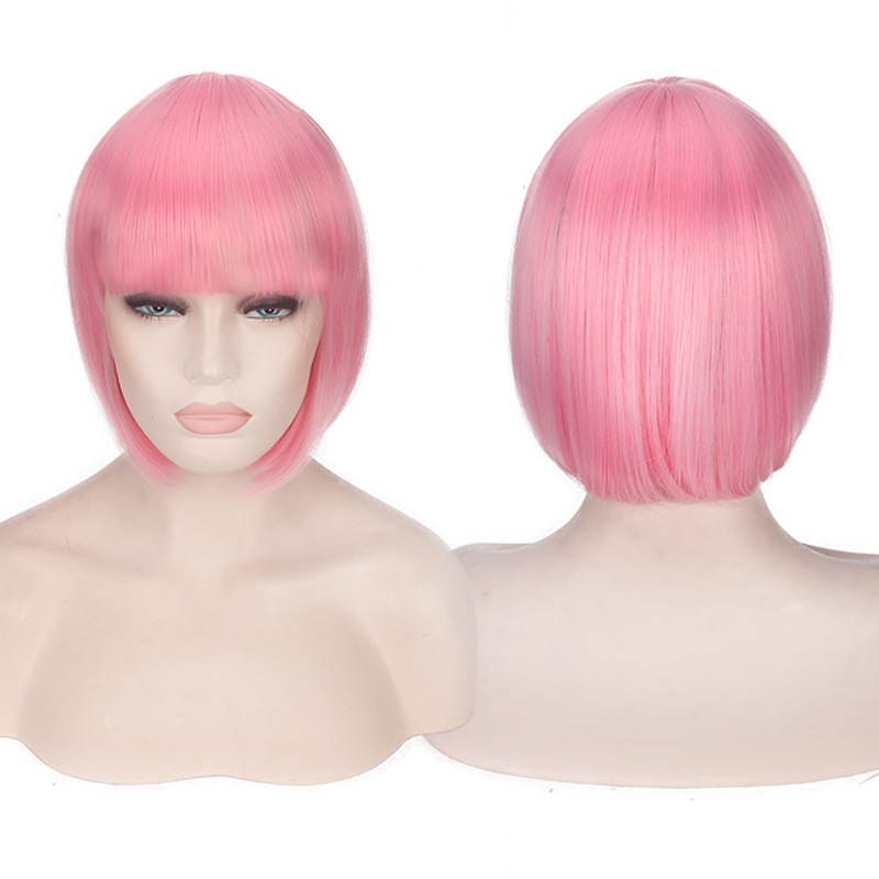 Women's Cute Party Cosplay High Temperature Wire Short Straight Hair Wig Net display picture 1