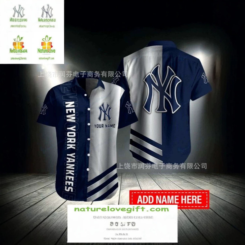 Trendy Brand 3D Printed Baseball Uniform Short-Sleeved Shirt Summer Men's Loose Cardigan American Street Sports Casual Top