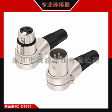 3 pole Right angle XLR connector Male Female XLR 3Pin Plug