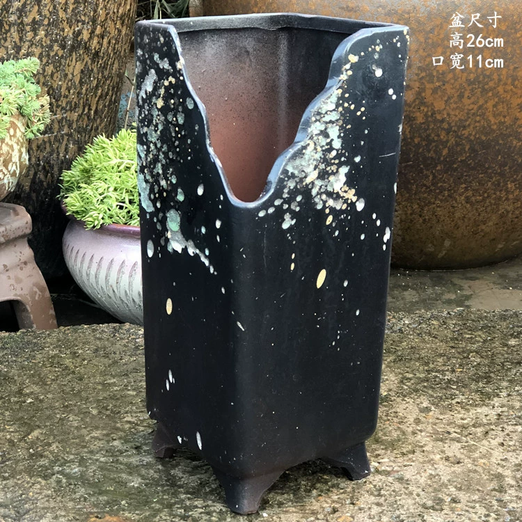  Handmade Cotton High Class, succulent old pile Flower Pot Purple Purple Purple Purgone Pot Purple Sand Pottery Tank Gap Ceramics Jade Pendant