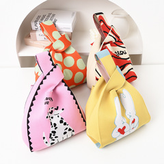 手提袋子針織手拎包時尚手挽手腕包溜娃手提袋外出上班小拎包中號