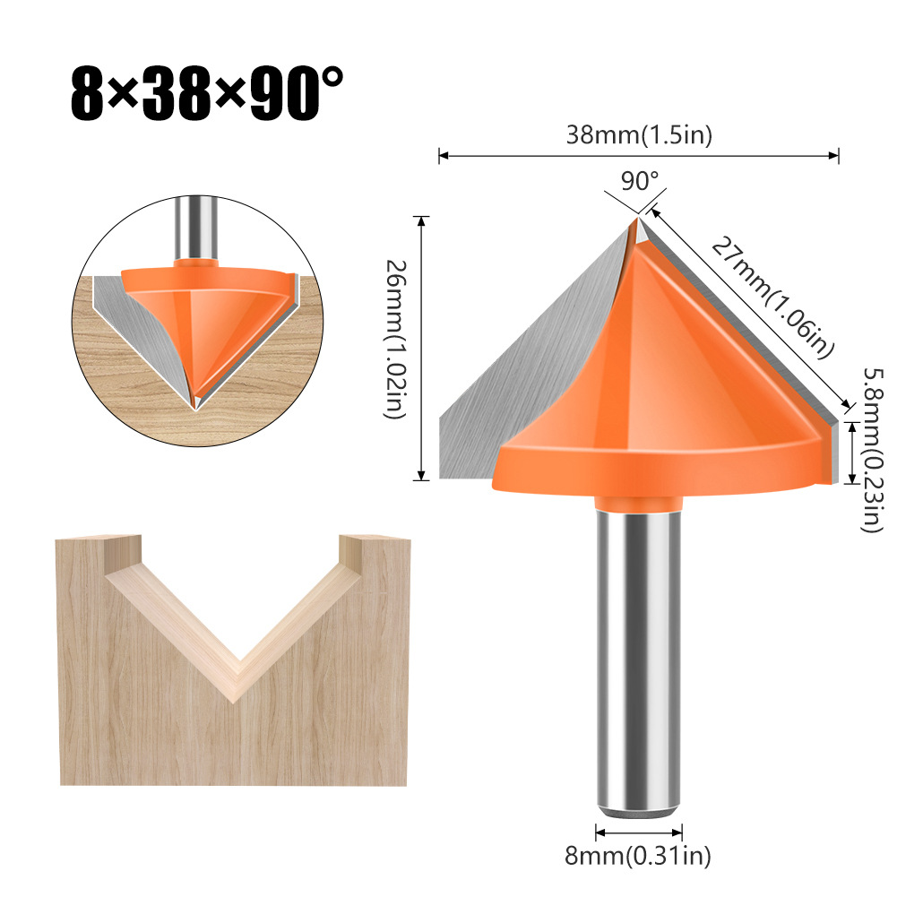 8mm mango 60 grados 90120 grados 150 grados 3D cuchillo en forma de V cuchillo 3D cuchillo de talla de la computadora cuchillo de carpintería cuchillo en forma de V cortador de fresado