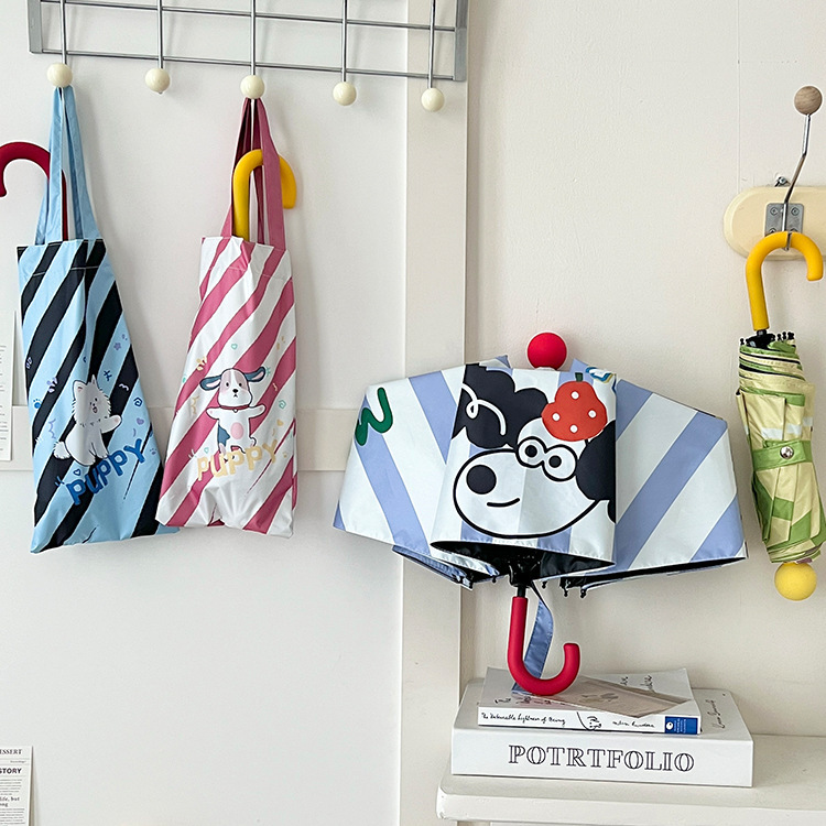 High color value cartoon pattern black rubber sunscreen sun umbrella ultraviolet folding umbrella women's sunny and rainy sunshade umbrella manufacturers High color value cartoon pattern black rubber sunscreen sun umbrella ultraviolet folding umbrella women's sunny and rainy sunshade umbrella manufacturers