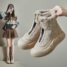 加绒高帮雪地靴女2025冬季新款学生ins韩版保暖休闲厚底XW5812