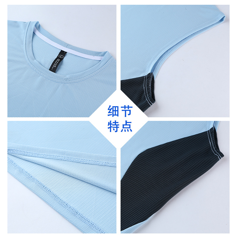 Maratón al aire libre de los hombres de verano entrenamiento de secado rápido chaleco suelto cuello redondo ropa de entrenamiento deportivo en stock al por mayor
