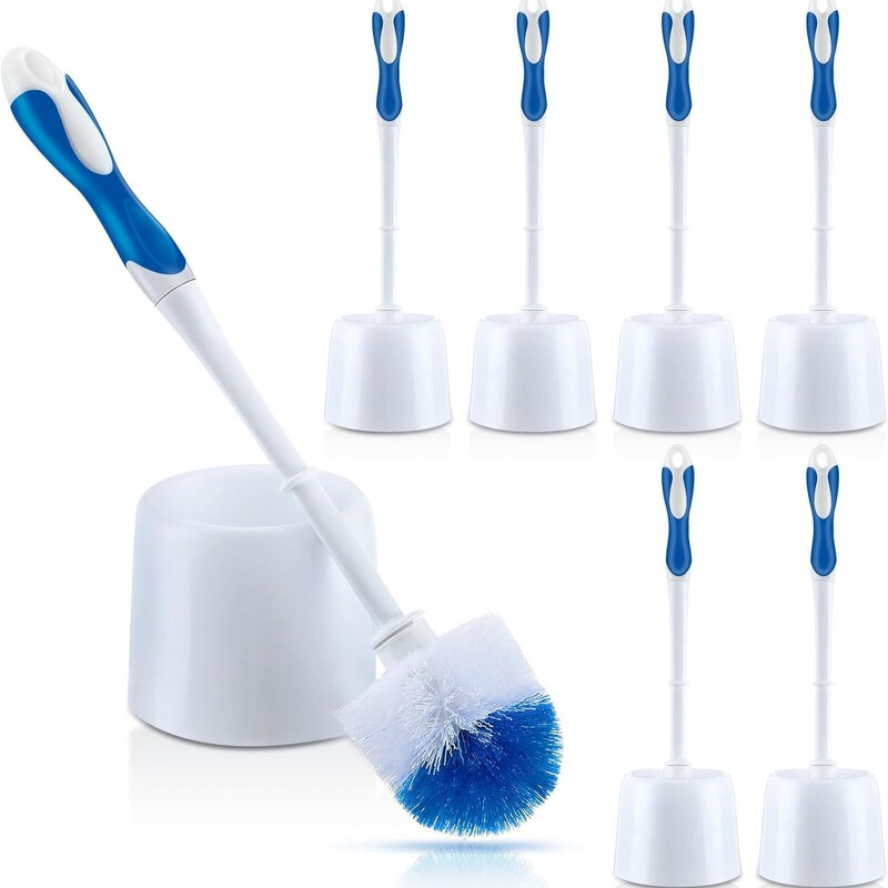 Exported to the United States, Extra Long and Thick Handle, New Material, Toilet Brush Set with Base, Ready for Home Daily Use