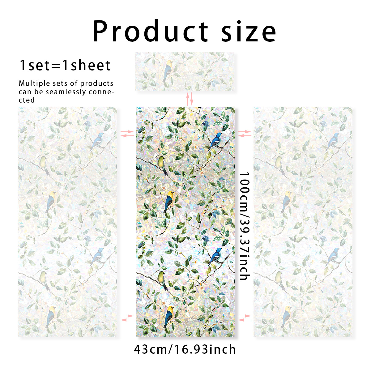 140g Weight Glass paster Home Textiles & Decor Type PVC Material Leaf Pattern Casual, Pastoral Style Casual Pastoral Leaf PVC Glass Paster Wall Art 188