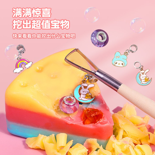 New product dust-free rainbow soap children girls digging treasure archaeological blind box soap digging tools diy toys wholesale