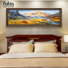 美式卧室床头装饰画主卧房间背景墙轻奢高级感壁画山水画2025新款