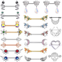 厂家直销 欧美时尚 蜜蜂天使翅膀乳环 穿刺乳钉 舌钉现货批发