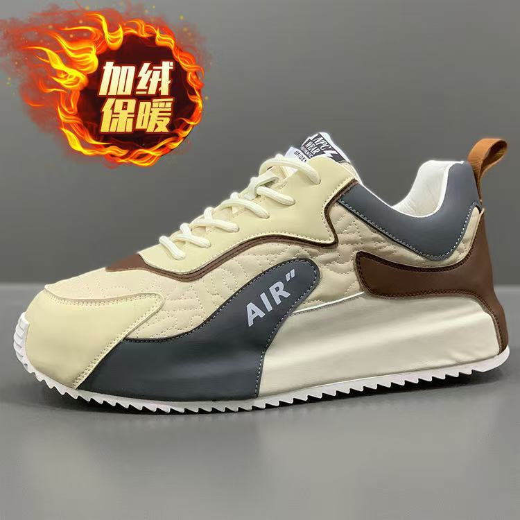 Zapatos de hombre, modelos de otoño e invierno, nuevos zapatos blancos de suela gruesa ligera, zapatos deportivos casuales para hombres de todo fósforo, zapatos rojos de marca de moda